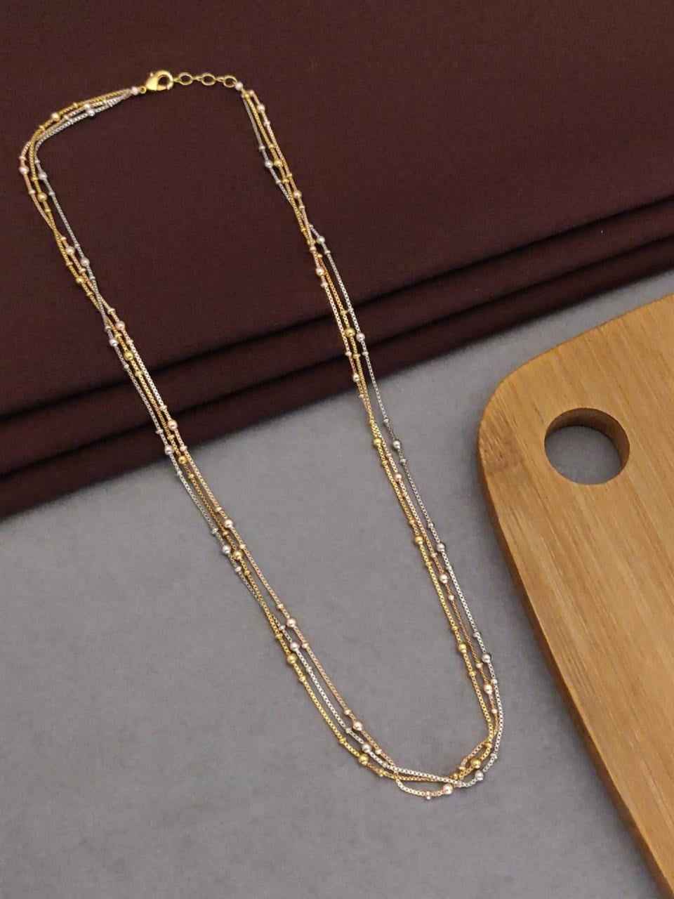 Designer 3 Tone Women's Chain for Daily Wear