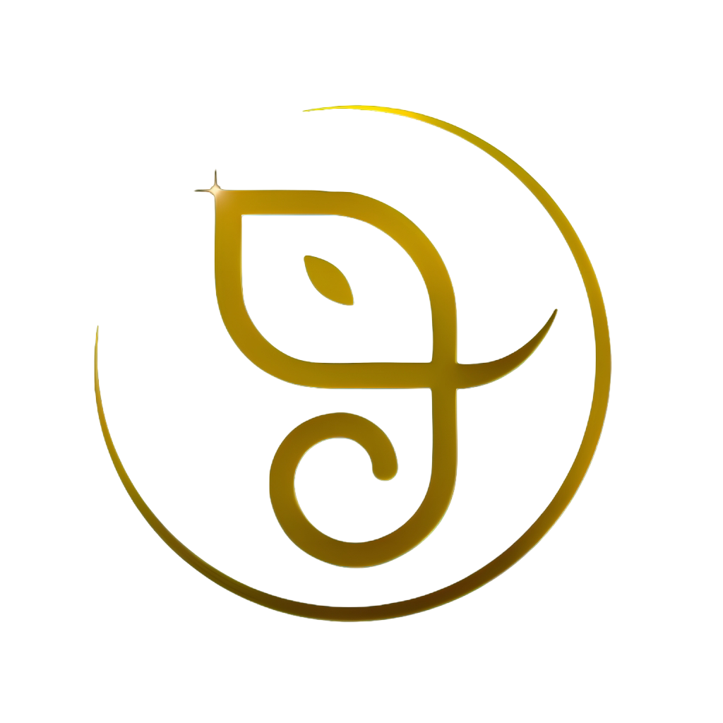 Ashtak Jewellery | Gold decorative symbol on a white background