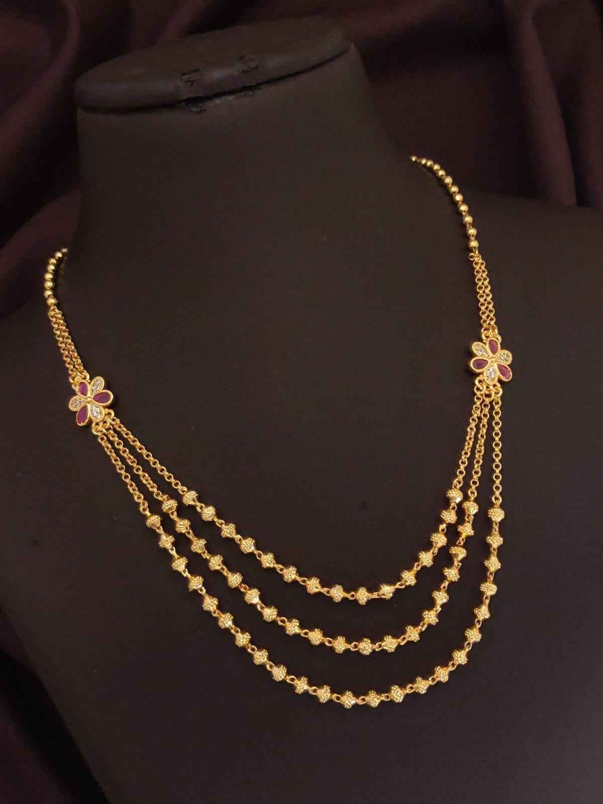 Designer Gold Plated Daily Wear Women's Layers Chain