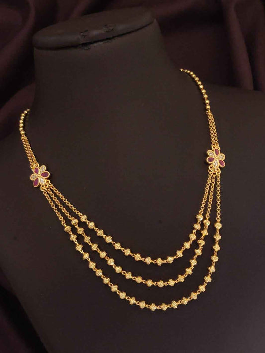 Designer Gold Plated Daily Wear Women's Layers Chain