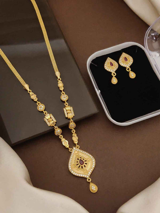 Designer Royal Gold Plated Pendant Set