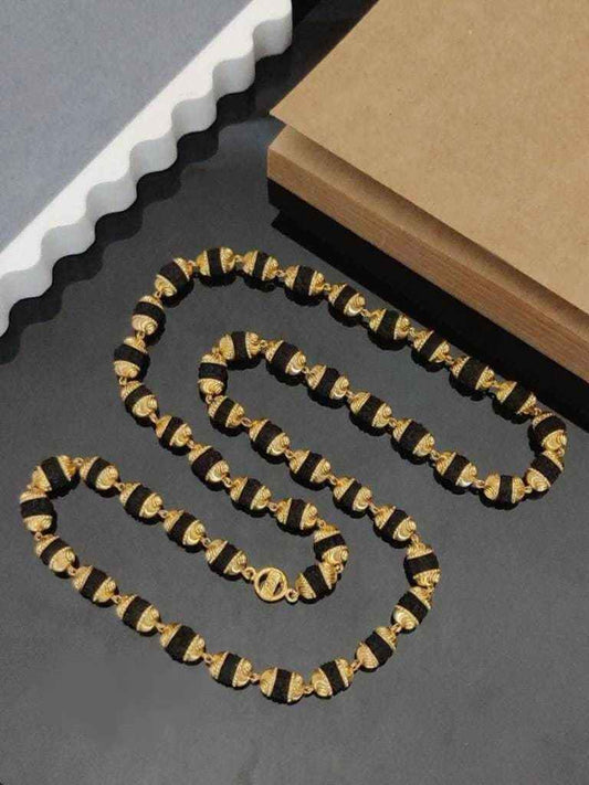 Designer Rudraksh Gold Plated Daily Wear Men's Mala (Chain)